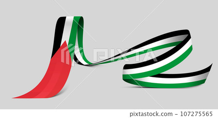 3D Flag on ribbon 3D Flag on ribbon 107275565