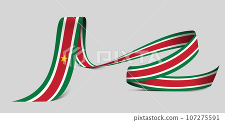3D Flag on ribbon 107275591
