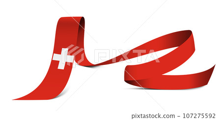 3D Flag on ribbon 107275592