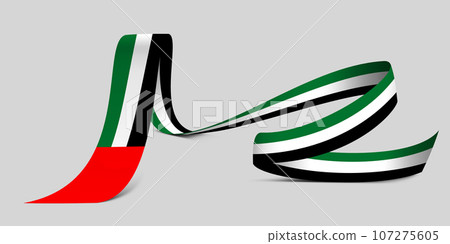 3D Flag on ribbon 107275605