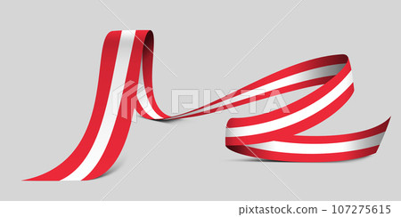 3D Flag on ribbon 3D Flag on ribbon 107275615