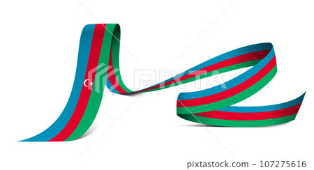 3D Flag on ribbon 3D Flag on ribbon 107275616
