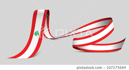 3D Flag on ribbon 107275684