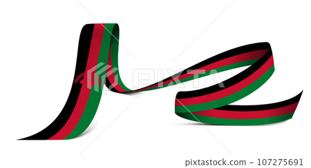 3D Flag on ribbon 3D Flag on ribbon 107275691