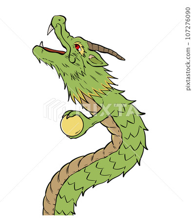 Illustration material of a dragon holding a jewel Illustration material of a dragon holding a jewel 107276090