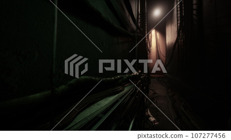 Electric wires in the tunnel with light Electric wires in the tunnel with light 107277456