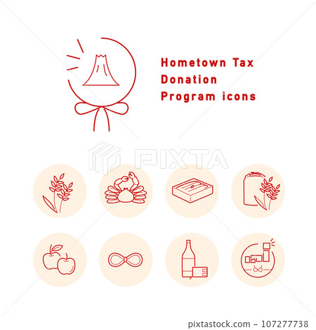 Hometown tax payment color icon set 107277738