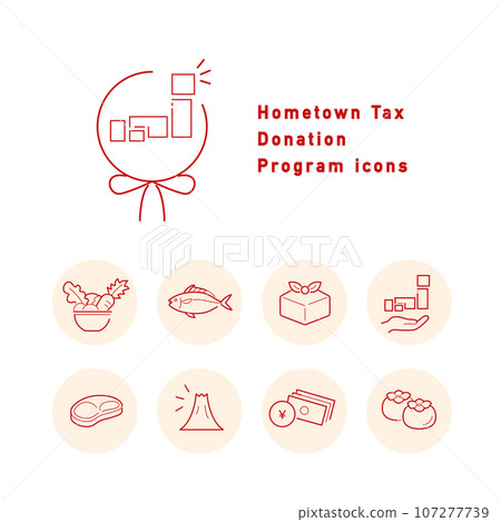 Hometown tax payment color icon set 107277739
