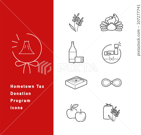 Hometown tax payment line icon set 107277741