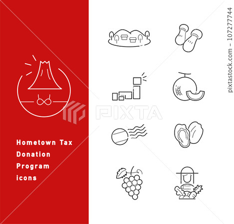 Hometown tax payment line icon set 107277744