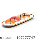 Nigiri Sushi set on a white background 107277747