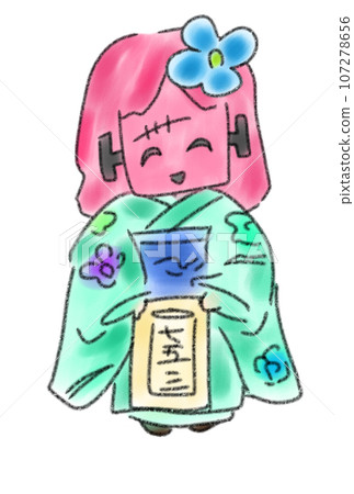 A Franconian girl celebrates Shichi-Go-San 107278656