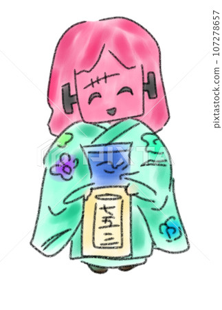 A Franconian girl celebrates Shichi-Go-San 107278657