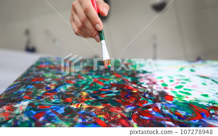 Mixed colours on palette Mixed colours on palette 107278948