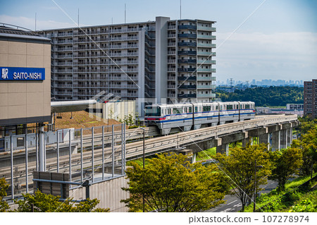 Osaka Monorail Saito Line Trains departing from Saito Nishi Station 107278974