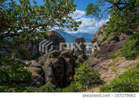 Greece. Meteora - incredible sandstone rock formations and monasteries. UNESCO World Heritage List. Greece. Meteora - incredible sandstone rock formations and monasteries. UNESCO World Heritage List. 107279062