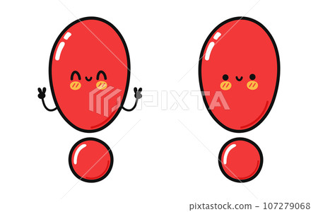 Exclamation point character. Vector hand drawn cartoon kawaii character illustration icon Exclamation point character. Vector hand drawn cartoon kawaii character illustration icon 107279068
