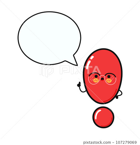 Exclamation point with speech bubble. Vector hand drawn cartoon kawaii character illustration icon. Isolated on white background. Pack Exclamation point character concept Exclamation point with speech bubble. Vector hand drawn cartoon kawaii character illustration icon. Isolated on white background. Pack Exclamation point character concept 107279069