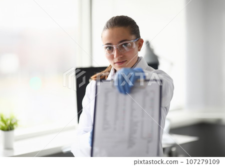 Woman in protective glasses Woman in protective glasses 107279109