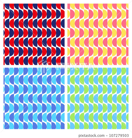 Colorful retro pattern set Colorful retro pattern set 107279503