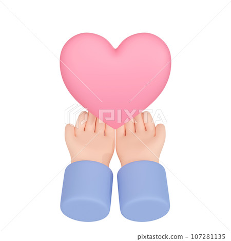 3DCG|A human hand that wraps around the heart and gives a sense of security 3DCG|A human hand that wraps around the heart and gives a sense of security 107281135