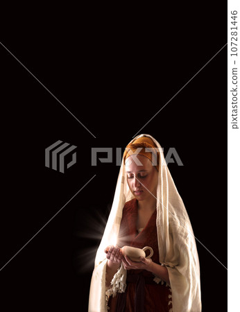 Young pretty girl with candle Young pretty girl with candle 107281446