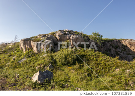 Aerial view of the mass rock close to St Marys church in Kincasslagh, County DOnegal, Ireland Aerial view of the mass rock close to St Marys church in Kincasslagh, County DOnegal, Ireland 107281859