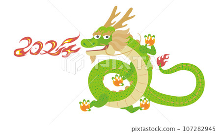 Traditional dragon character illustration Traditional dragon character illustration 107282945