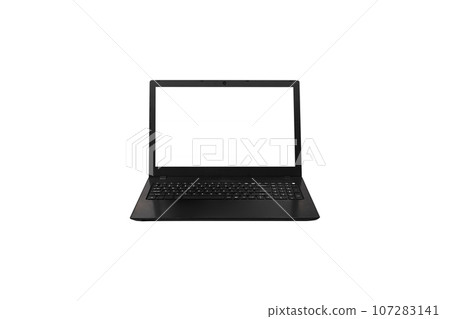 Thin laptop or notebook portable isolated with copy space. Thin laptop or notebook portable isolated with copy space. 107283141