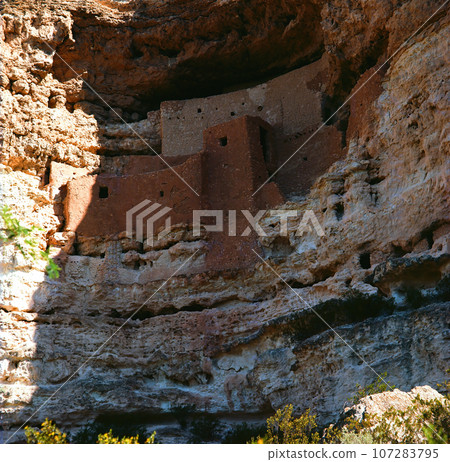 Montezuma's Castle Indian Ruins Cliff Dwelling, Arizona on Film 107283795