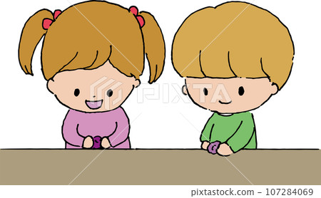 Children working at the table Children working at the table 107284069