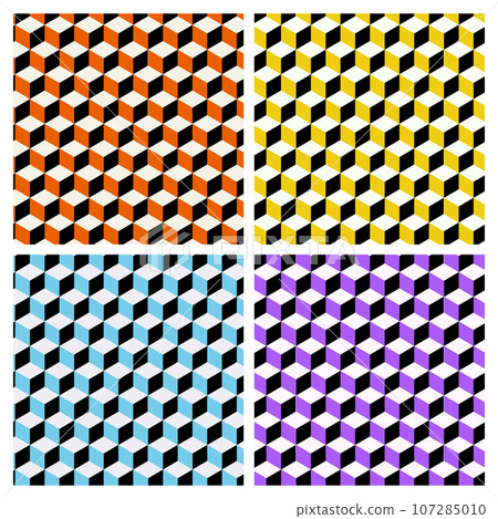 Colorful retro pattern set Colorful retro pattern set 107285010