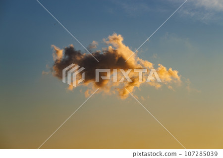 Cloud "cat" in the sunset on the beaches of Spadafora, Sicily Cloud "cat" in the sunset on the beaches of Spadafora, Sicily 107285039
