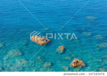 View of the Tyrrhenian Sea from Tindari on the island of Sicily 107285078