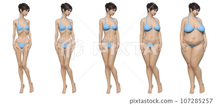 3D model female diet before and after set 3D model female diet before and after set 107285257