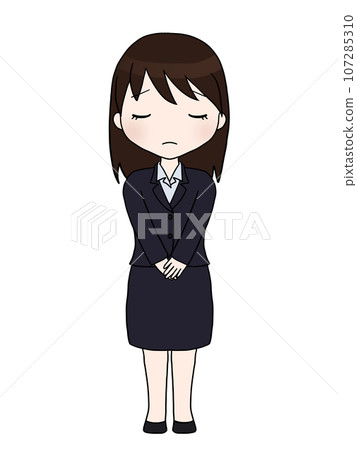 Woman in a suit bowing 2 (bowing 2) 107285310