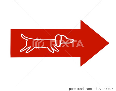 Illustration of an arrow with a dog design Illustration of an arrow with a dog design 107285707