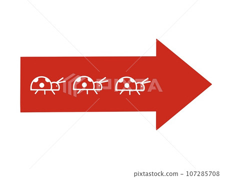 Illustration of an arrow with a ladybug design 107285708