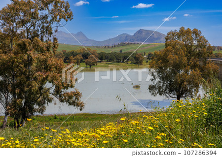 Landscape by Lake Poma on the island of Sicily Landscape by Lake Poma on the island of Sicily 107286394