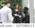 Happiness business team Colleagues talking talking and discuss in cafe during break in restaurant. 107286513