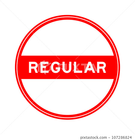 Red color round seal sticker in word regular on white background Red color round seal sticker in word regular on white background 107286824