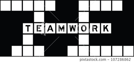 Alphabet letter in word teamwork on crossword puzzle background 107286862