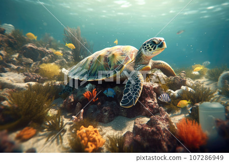 English bulldog wearing santa hat sleeping. Christmas holiday concept 107286949