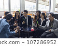 Happiness young bubiness teamwork party activity after work in restaurant. 107286952