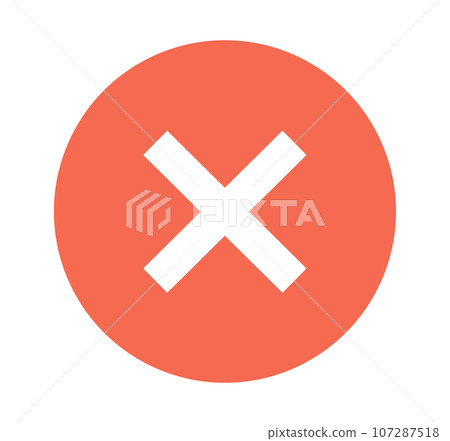 simple red cross mark simple red cross mark 107287518