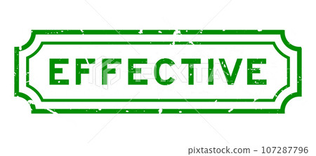 Grunge green effective word rubber seal stamp on white background Grunge green effective word rubber seal stamp on white background 107287796