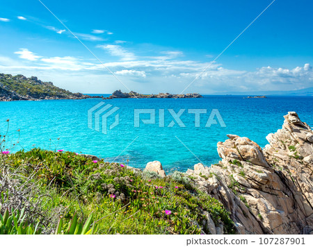 Rena Bianca, the Beach of Santa Teresa, North Sardinia, Italy 107287901
