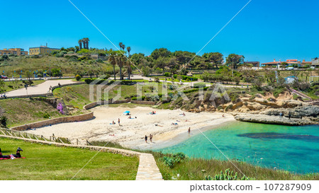 scenic colorful view of Spiaggia di Balai - Balai Beach at Porto Torres Sardinia 107287909