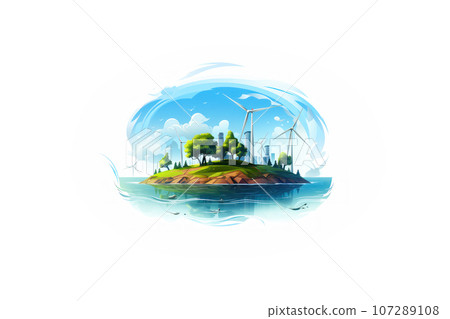 Offshore farm with wind turbines 107289108