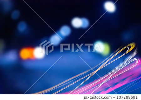 Blurred motion bokeh holiday glitter background 107289691